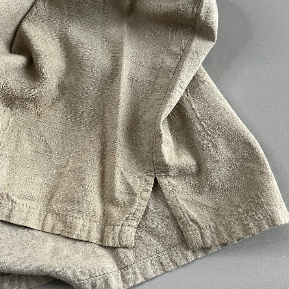 OP Casual Hawaiian Style Button Down Khaki Palm Tree Size Large - Picture 7 of 7